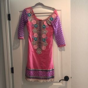 Pink and purple Indian suit